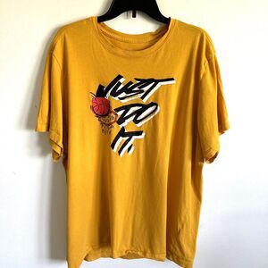 Nike Basketball Tee T-Shirt Just Do It Yellow Short Sleeves Mens 2XL